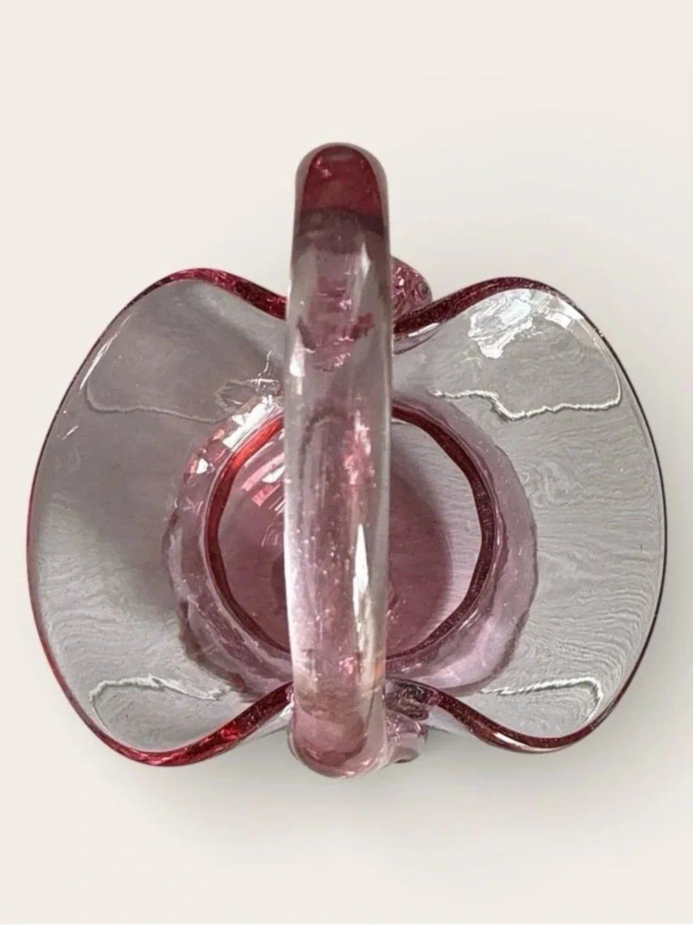 Pink Glass Basket-Style Purse Charm